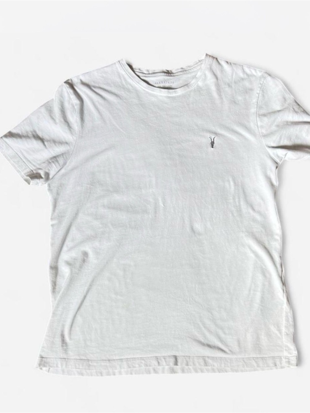 All Saints Men’s White Crewneck Short-Sleeve T-Shirt